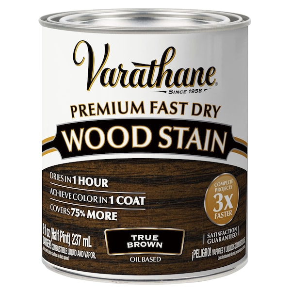 Varathane Premium Fast Dry Wood Stain, True Brown, 1/2 Pt 333616 - main